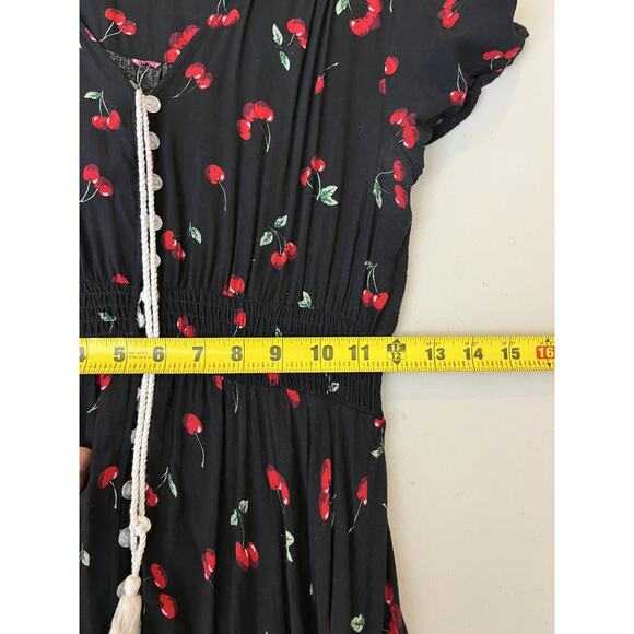 Cherries Cherry Girl Cottagecore Romantic Boho Maxi Dress Whimsigoth Y2K Pin Up - Picture 15 of 16
